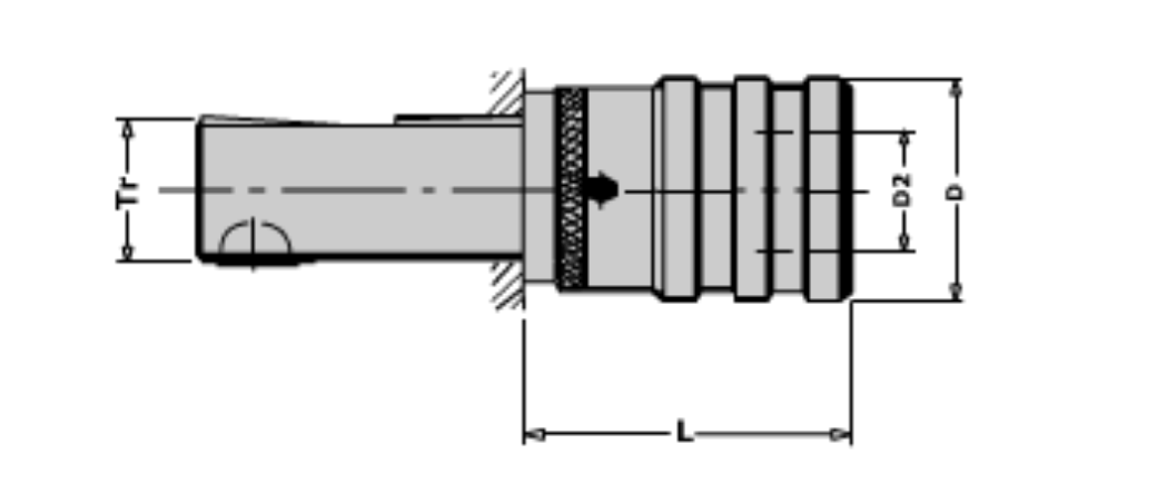 Desenho técnico de ferramenta da linha BT